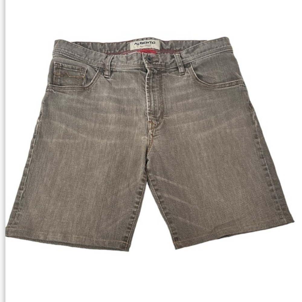 MEN'S ALBERTO MODERN FIT STONE‎ JEAN SHORTS  LUXURY WAIST 35 (1702)
